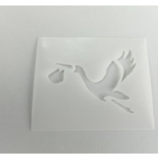 STENCIL BIRD WITH BABY 14*14