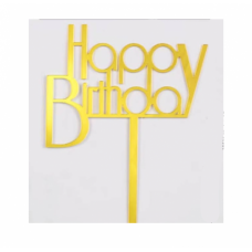 C/TOPPER HBD PRINT GOLD STICK