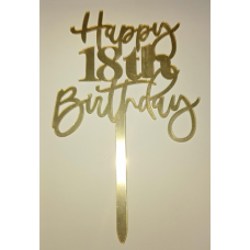 C/TOPPER HAPPY 18TH BIRTHDAY GOLD