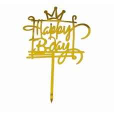C/TOPPER HAPPY B-DAY GOLD