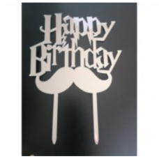 C/TOPPER HBD SILVER MOUSTACHE