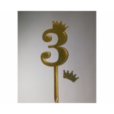 C/TOPPER TINY NUM GOLD 3