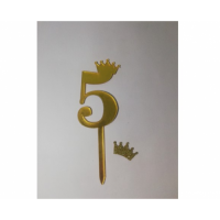 C/TOPPER TINY NUM GOLD 5