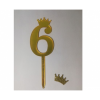 C/TOPPER TINY NUM GOLD 6