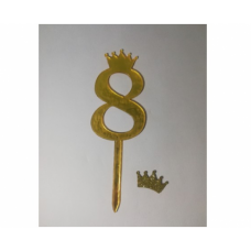 C/TOPPER TINY NUM GOLD 8