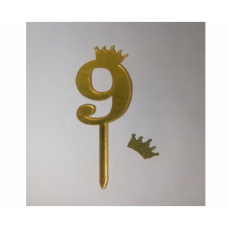 C/TOPPER TINY NUM GOLD 9