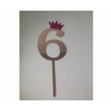 C/TOPPER NUM MINI 6 ROSE GOLD