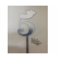 C/TOPPER TINY NUM SILVER 5