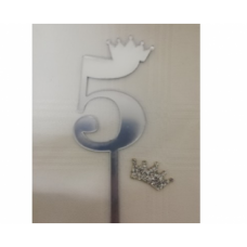 C/TOPPER TINY NUM SILVER 5