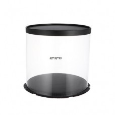 CLEAR CAKE BOX ROUND BLACK 10