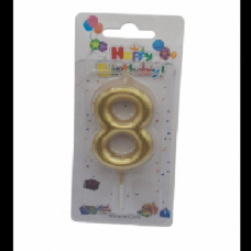 CANDLE NUMBER GOLD 8