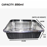 FOIL 4153 TRAY + PLASTIC LID 5'S