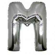 BALLOON ALPHABET M SILVER 16