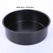 CAKE PAN ROUND BLACK 25CM