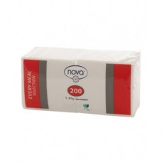 SERVIETTES NOVA WHITE 200'S