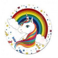 PAPER PLATES ROUND UNICORN 10'S PAPER PLATES ROUND UNICORN 10'S