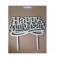 C/TOPPER HAPPY ANNIVERSARY WOOD
