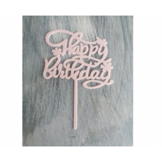 C/TOPPER HBD FLOWERS PINK