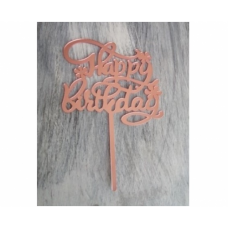 C/TOPPER HBD FLOWERS ROSE GOLD