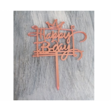 C/TOPPER HAPPY B-DAY ROSE GOLD