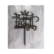 C/TOPPER HAPPY B-DAY BLACK