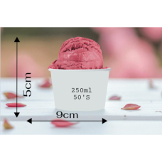 ICE CREAM CUP WHITE 250ML 50'S