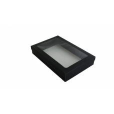 GIFT BOX RECT BLACK WINDOW 24*19CM