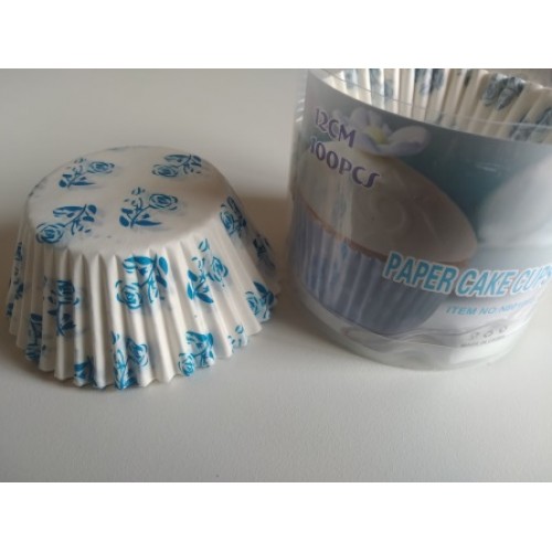 C/CAKE CUPS 12CM BLUE & WHITE 100'S C/CAKE CUPS 12CM BLUE & WHITE 100'S
