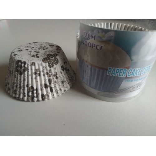 C/CAKE CUPS 12CM BROWN & WHITE 100'S C/CAKE CUPS 12CM BROWN & WHITE 100'S
