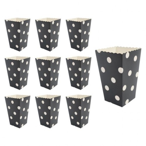 POPCORN BOXES SMALL BLACK & WHITE 10'S POPCORN BOXES SMALL BLACK & WHITE 10'S