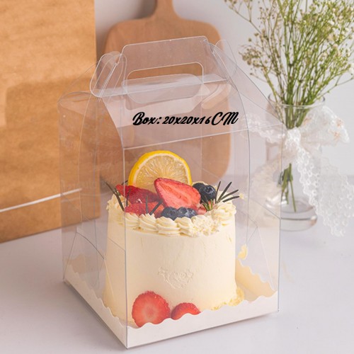 TRANSP PORTABLE CAKE BOX 20*20*16CM TRANSP PORTABLE CAKE BOX 20*20*16CM
