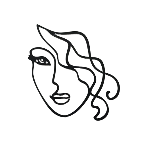C/TOPPER LINE ART LADY WITH CURLS BLK SM C/TOPPER LINE ART LADY WITH CURLS BLK SM