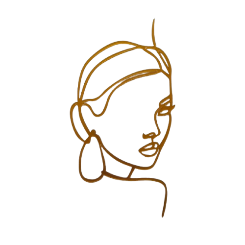 C/TOPPER LINE ART LADY WITH EARING GOLD C/TOPPER LINE ART LADY WITH EARING GOLD