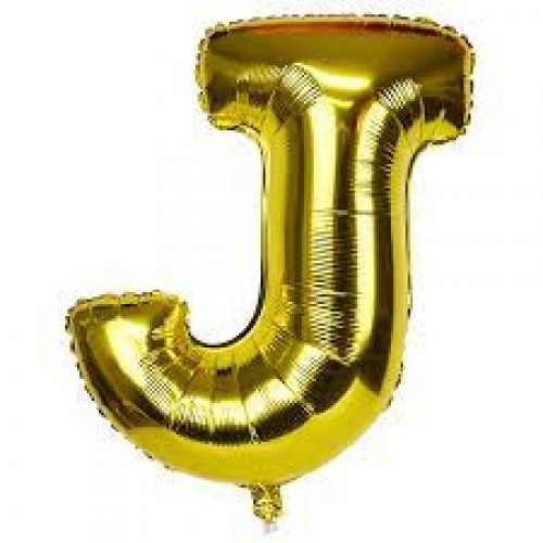 BALLOON ALPHABET J GOLD 16 BALLOON ALPHABET J GOLD 16