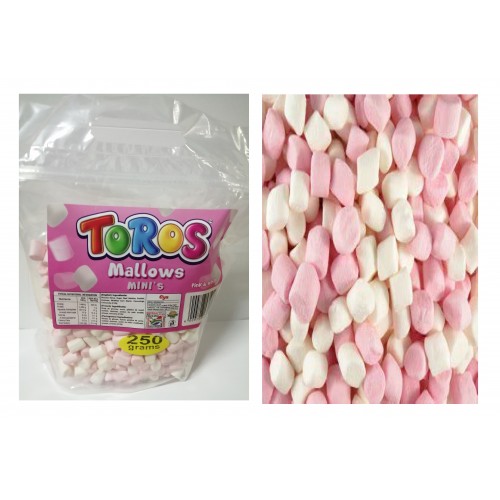 TOROS MALLOWS PINK & WHITE MINI 250G TOROS MALLOWS PINK & WHITE MINI 250G