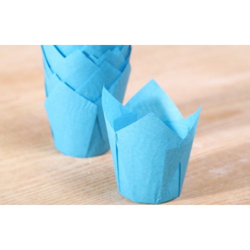 MUFFIN CUP FANCY FLOWER L/BLUE 20'S MUFFIN CUP FANCY FLOWER L/BLUE 20'S