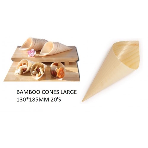 BAMBOO CONES LARGE 130*185MM 20'S