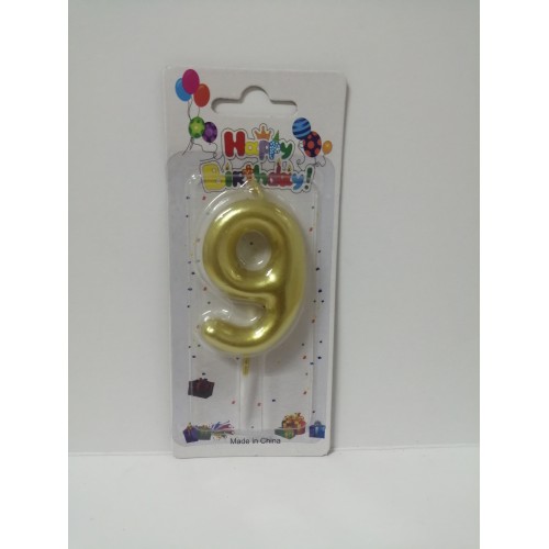 CANDLE NUMBER GOLD 9 CANDLE NUMBER GOLD 9
