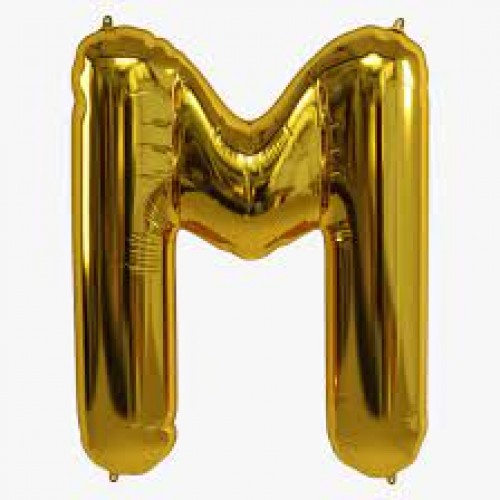 BALLOON ALPHABET M GOLD 16 BALLOON ALPHABET M GOLD 16